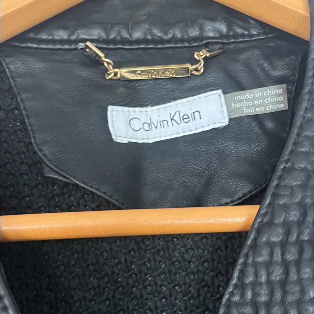 Calvin Klein Black Jacket with Gold Chain Detail - Picture 2 of 2